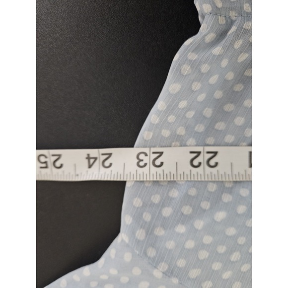 Torrid Blue Polka Dot Long Sleeve Ruffle Tunic Dress Size 1 1X Babydoll Boho - Picture 7 of 7